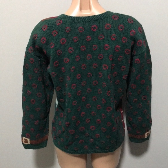 Portraits by Northern Isles Deadstock Vintage Sweater Ducks Dog Horse Plaid - Picture 2 of 6
